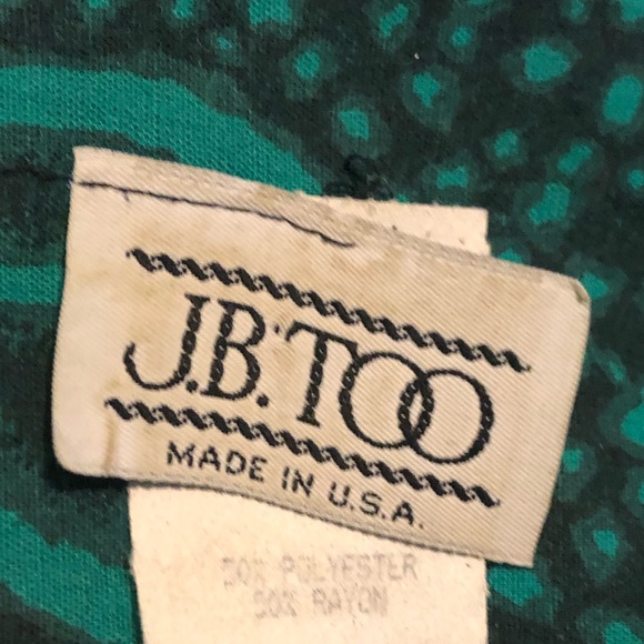 J. B. Too Vintage Green Patterned Dress - Picture 3 of 8